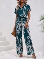 Women's Cotton Blend Co Ord Set For Women | Co Ord Set For Women Stylish | Festive Co Ord Set For Women | Travel Co Ord Set For Women | Half Sleeve Women's Co-Ord Set - Image 2