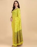 Floral Print Silk Saree - Image 2
