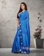 Hand Cutwork Pure Bhagalpur Tussar Saree - Image 4