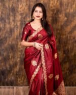 Floral Zari Woven Saree - Image 4